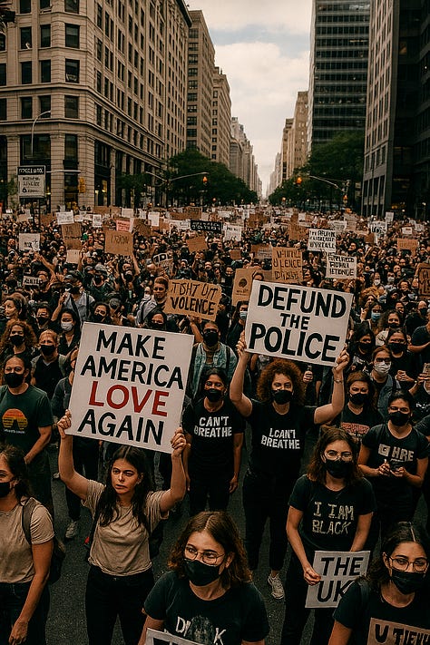 9 various protest images designed for give aways for only voicing of our oppinions. 