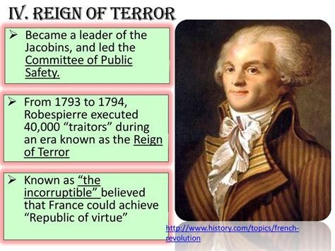 IV. Reign of Terror In 1793, radical Maximilien Robespierre slowly ...
