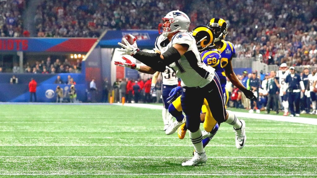 Gronk Super Bowl 53, Patriots vs Rams