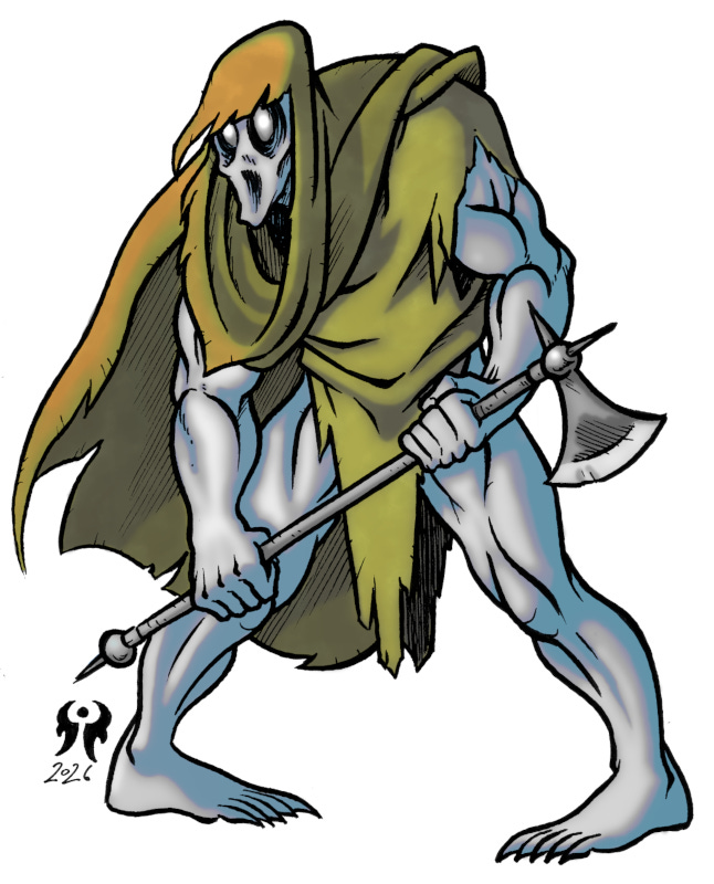 Scooby Dooesque undead, Spear wielding elf, germanic warrior, strangler goblin