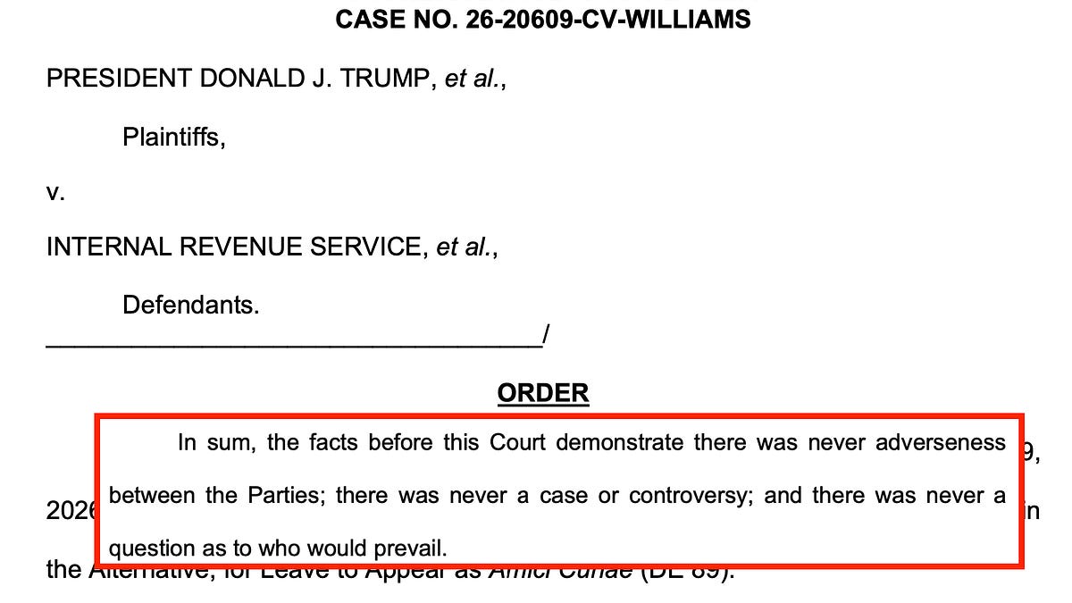 Federal judge finds Trump's IRS case and "settlement" was "improper," sanctions lawyers