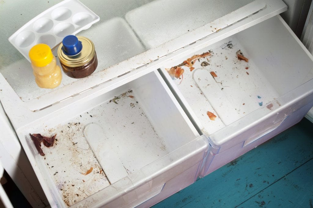the bottom floor of a refrigerator 