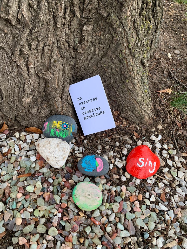 Four of my zines in the wild: Pocket Viewfinder, What Will You Write Today?, An Exercise in Creative Gratitude, and Radio Church