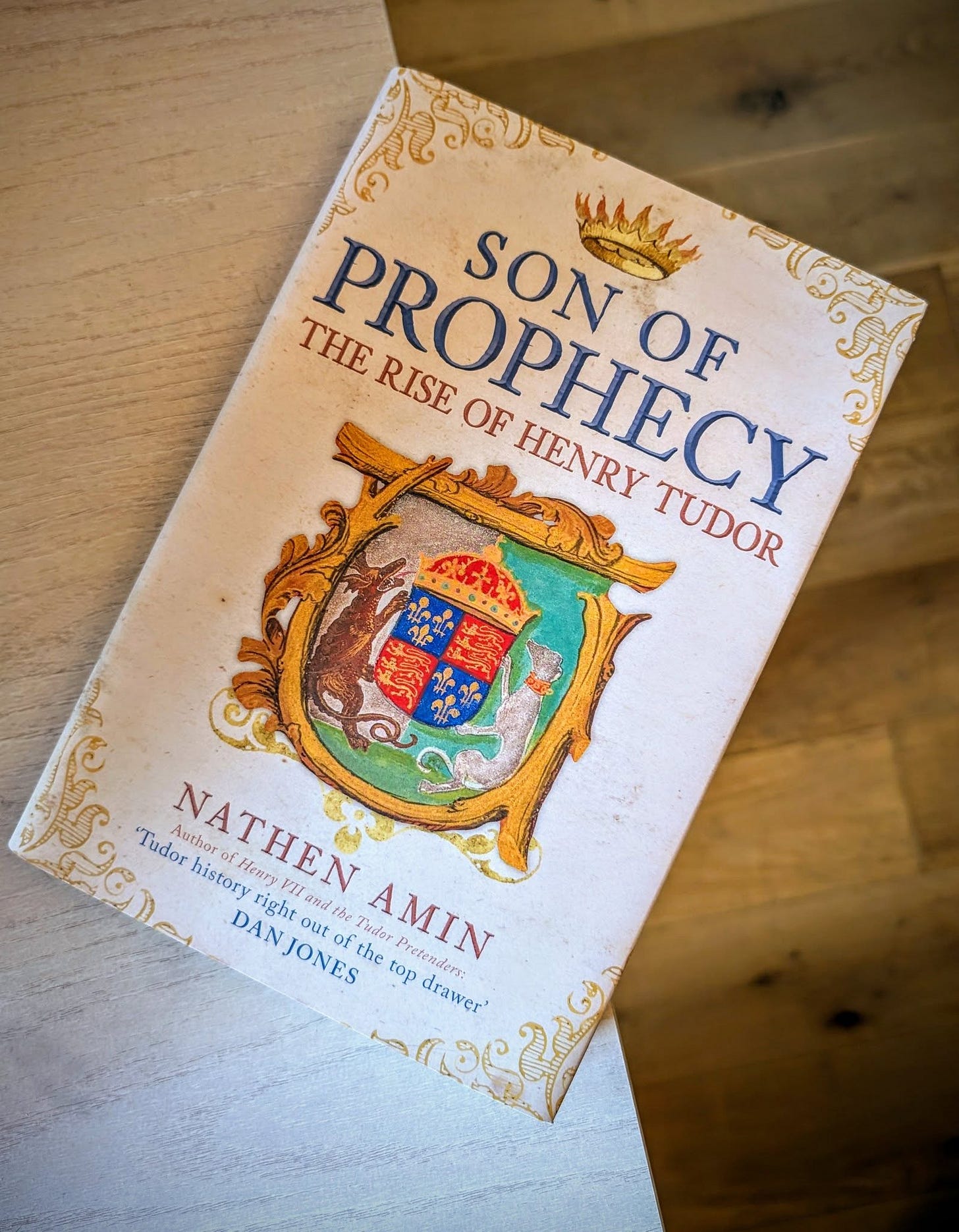 May be an image of text that says "THE SON Y込イん RISE OF PROPHECY HENRY HENRY OF TUDOR TUDOR "Tudor NTN of Aurhor history of Henry DAN out right gu and: AMIN Pretenders out Tudor Pretenders IONES the top drawer"