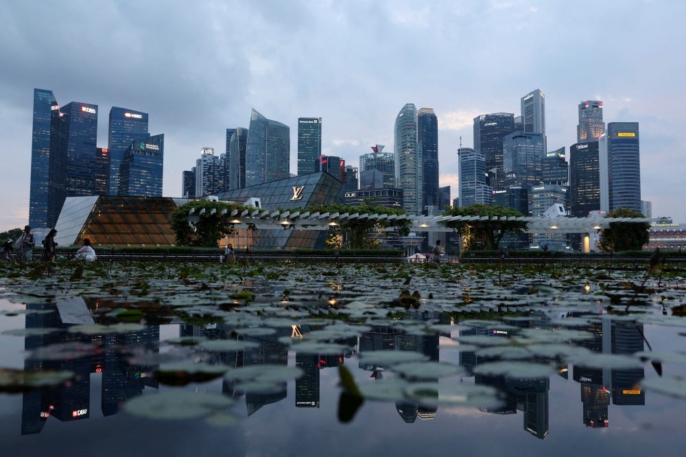 A view of the central business district skyline in Singapore on May 27, 2025. — Reuters pic
