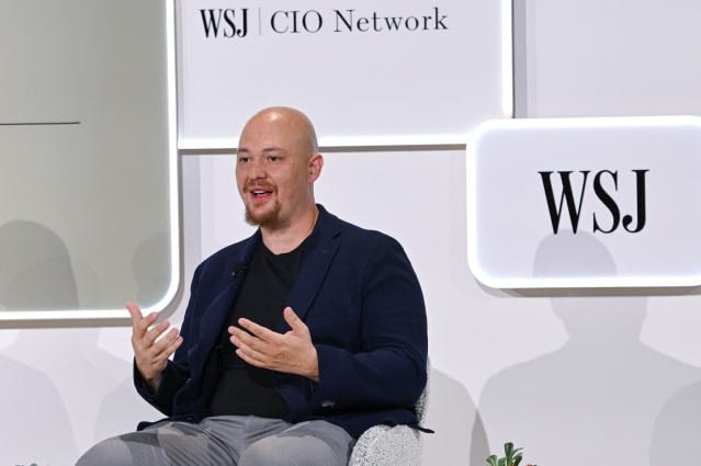 Amjad Masad speaking at the Wall Street Journal CIO Network Summit.