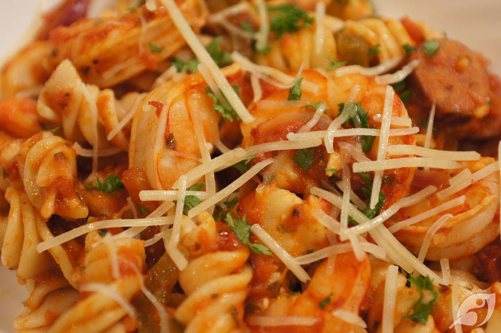 Spicy Shrimp & Andouille Sausage Fusilli Spicy Shrimp & Andouille Sausage Fusilli