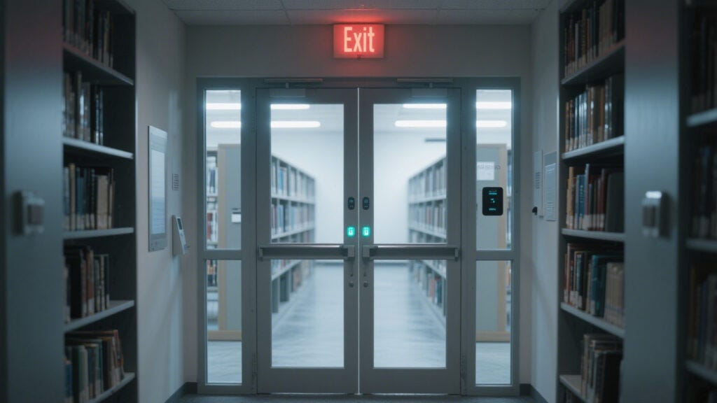 RFID anti-theft entrance gate system in libraries, monitoring tagged books in real time to ensure book safety and prevent theft.