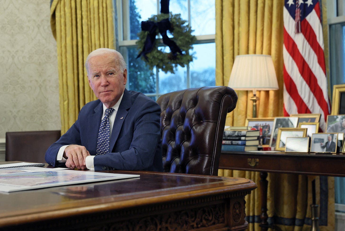 U.S. President Joe Biden receives a briefing about the upcoming winter storm U.S. President Joe Biden receives a briefing about the upcoming winter storm