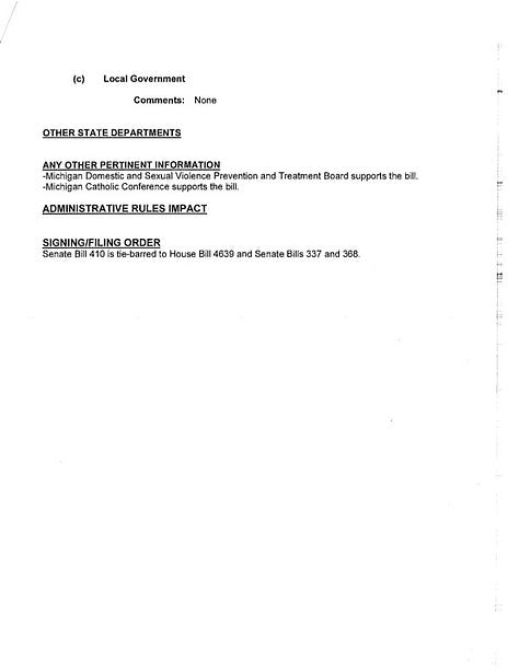 LARA's documents on Senate Bill 410