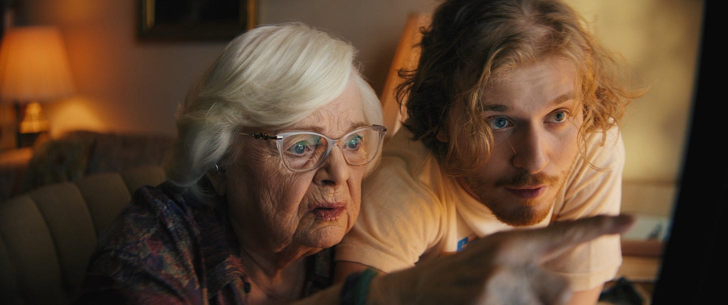 June Squibb and Fred Hechinger in THELMA movie June Squibb and Fred Hechinger in THELMA movie
