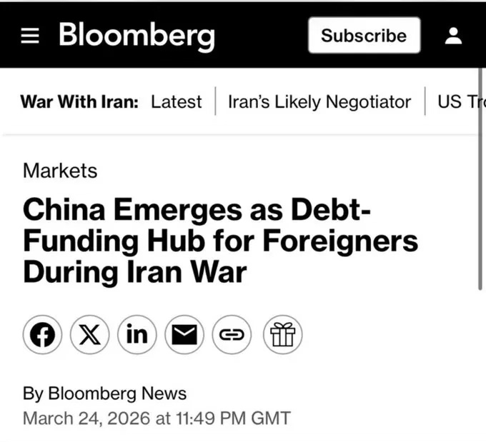 Bloomberg: Iran War triggers borrowing from China