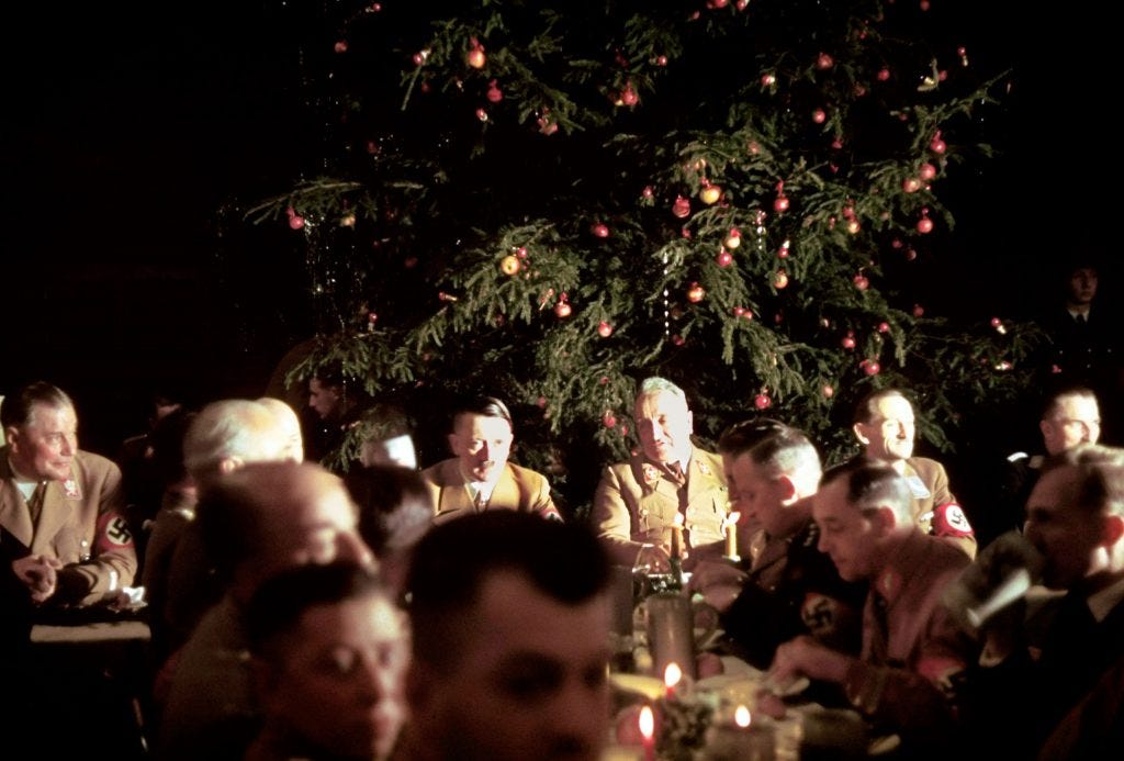Scene from a Christmas party attended by Adolf Hitler and other Nazis, date unknown.