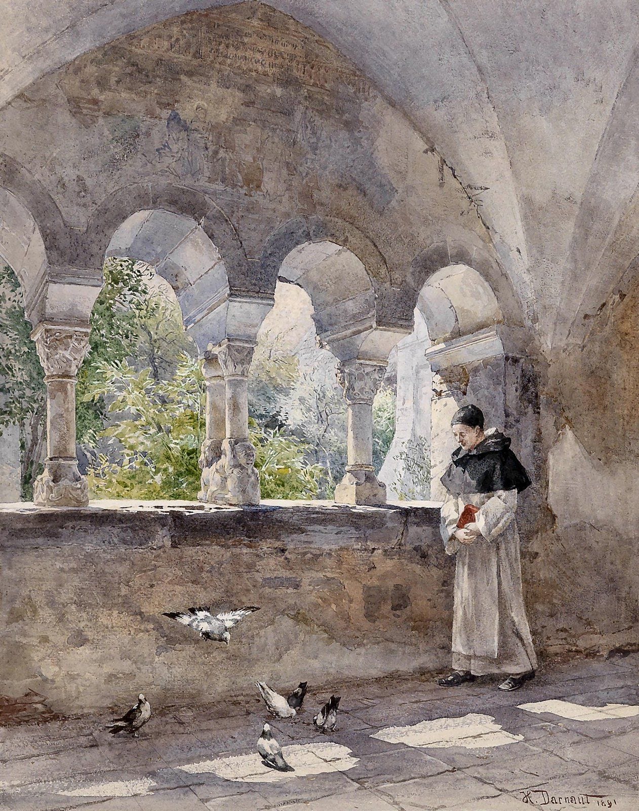 A Serene Courtyard in a Cistercian Abbey