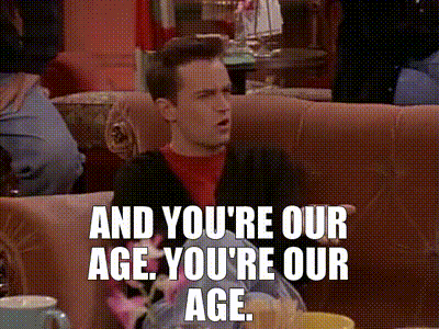 YARN | And you're our age. You're our age. | Friends (1994) - S03E19 The  One With the Tiny T-Shirt | Video gifs by quotes | 2deca47e | 紗