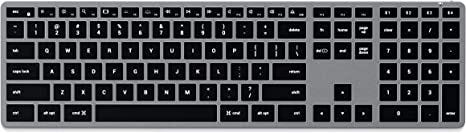 Satechi Slim X3 Bluetooth Backlit Keyboard with Numeric Keypad – Illuminated Keys &amp; Multi-Device Sync – Compatible with 2022 MacBook Pro/Air M2, 2021 MacBook Pro M1 Pro &amp; Max, 2021 iMac, 2020 Mac Mini