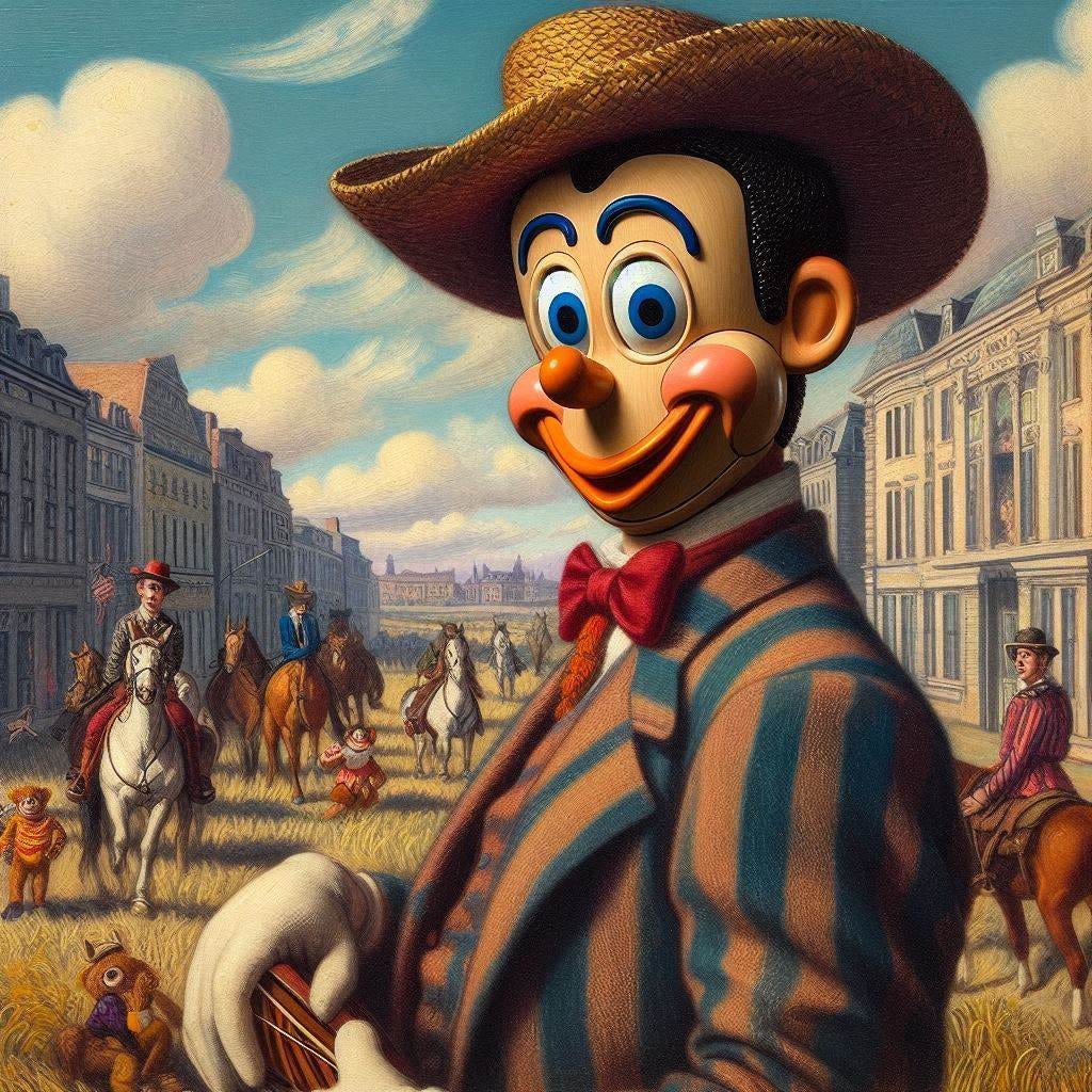 howdy doody in the style of henri rousseau