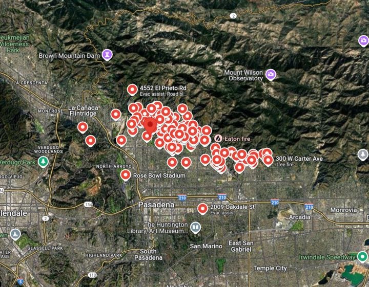 House fire reports all across Altadena, very extensive