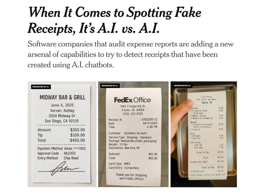 Three receipts with text. The first shows "MIDWAY BAR & GRILL" with server Ashley, date June 5, 2019, and amounts $930.00 and $450.00. The second displays "FedEx Office" with location Pismo Beach, CA, order number 47530514, and time 2:40 PM. The third shows a restaurant receipt with date June 30, total $40.25, and items like "Tuna Melt."