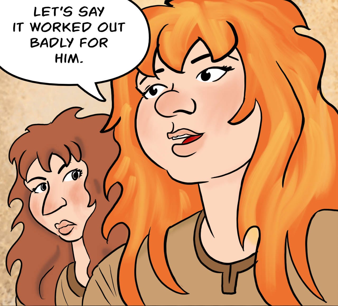 Panel 5. Kel: Let's just say it worked out badly for him. 