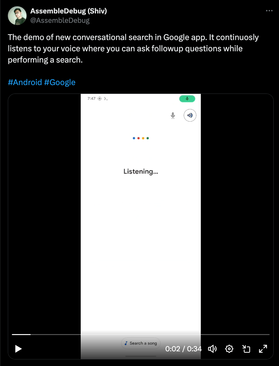Google's Conversational Search Feature