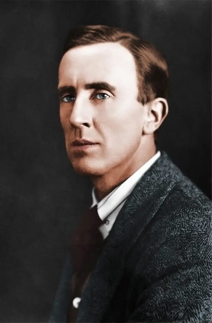 A 1940s-era colorized photo of Tolkien. (<a href="https://commons.wikimedia.org/w/index.php?title=User:TuckerFTW&action=edit&redlink=1">TuckerFTW</a>/<a href="https://creativecommons.org/licenses/by-sa/4.0/deed.en">CC BY-SA 4.0</a>) A 1940s-era colorized photo of Tolkien. (<a href="https://commons.wikimedia.org/w/index.php?title=User:TuckerFTW&action=edit&redlink=1">TuckerFTW</a>/<a href="https://creativecommons.org/licenses/by-sa/4.0/deed.en">CC BY-SA 4.0</a>)