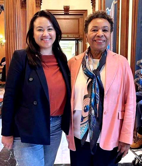 Then-Oakland mayor Sheng Thao and then-congresswoman Barbara Lee in the U.S. Capitol during Thao’s official delegation trip to the nation’s capital to secure federal resources for Oakland in March 2023. (Image source: Wikimedia Commons)