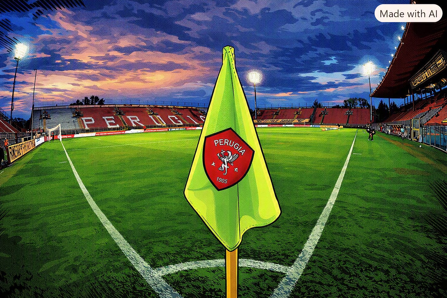 Estádio do Perugia em estilo desenho animado HQ Estádio do Perugia em estilo desenho animado HQ