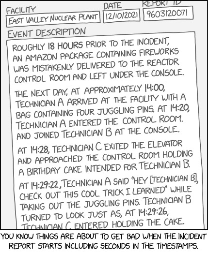 Comic of an Incident Report at a Nuclear Plant