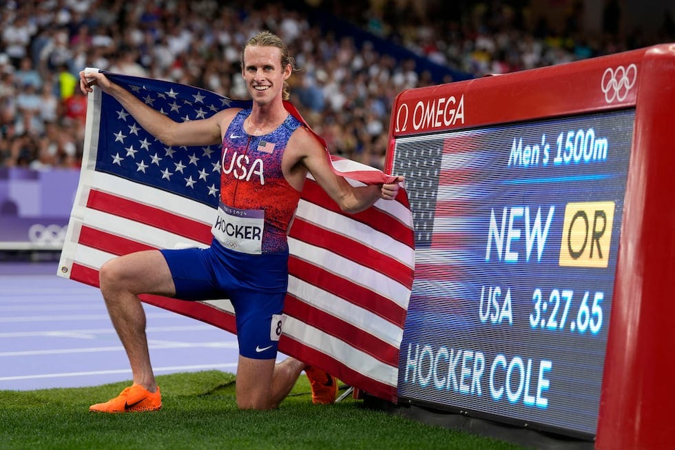 USA's Cole Hocker upsets favorites to win gold in men's 1500m race USA's Cole Hocker upsets favorites to win gold in men's 1500m race