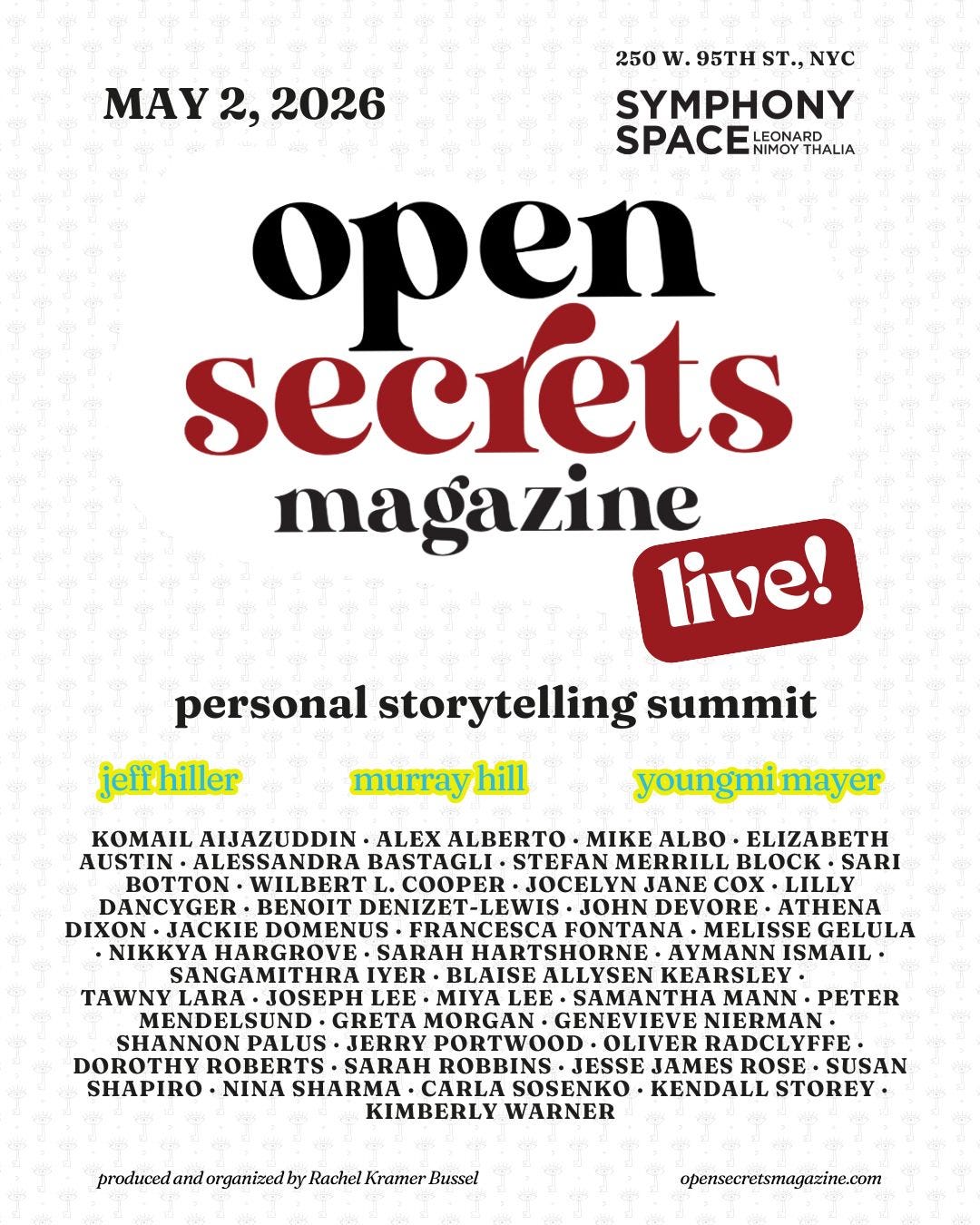 open secrets live personal storytelling summit 2026 new york city