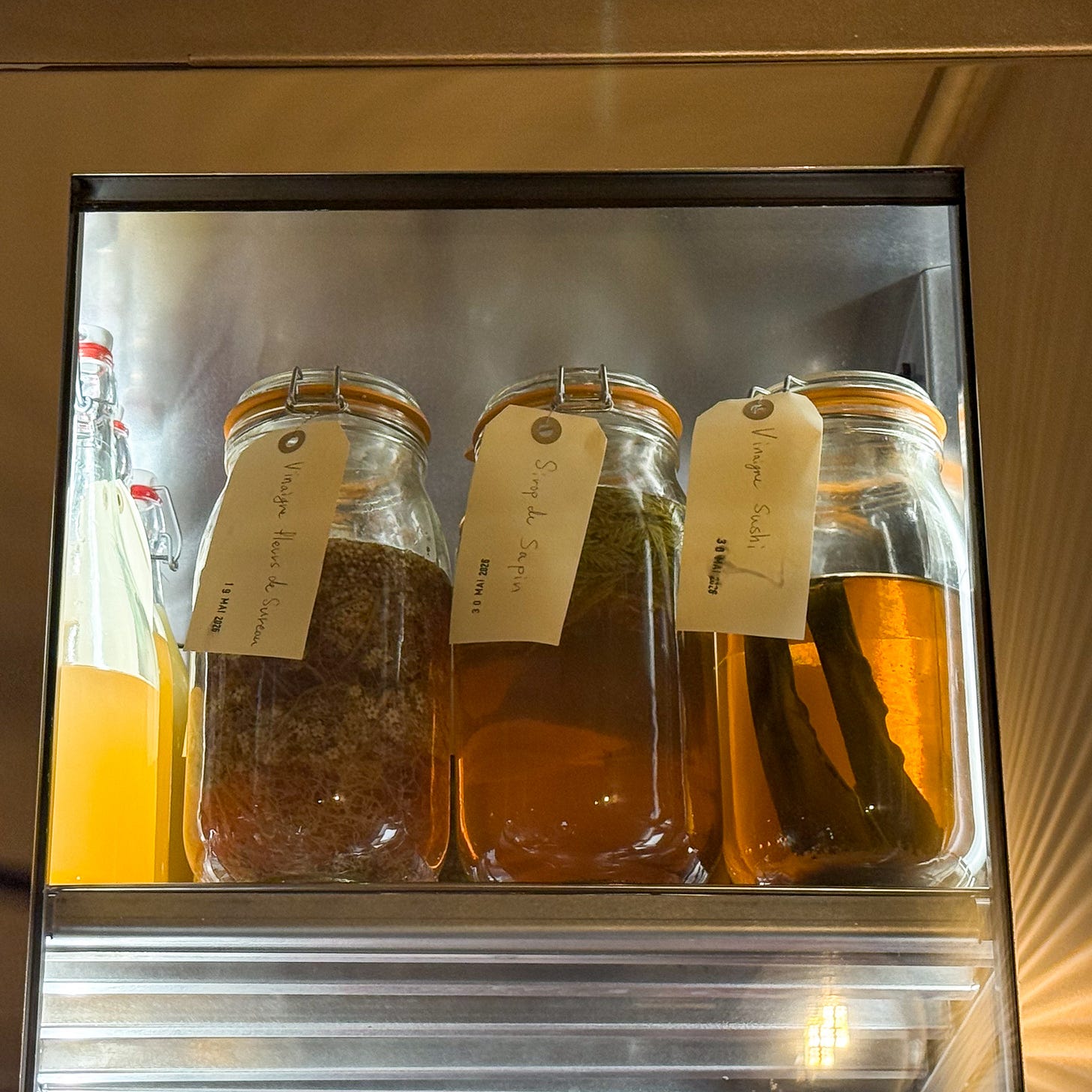 House-made vinegars and syrups at Petit Vatel, Paris 6th House-made vinegars and syrups at Petit Vatel, Paris 6th