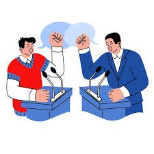 Premium Vector | Political debate Two ...