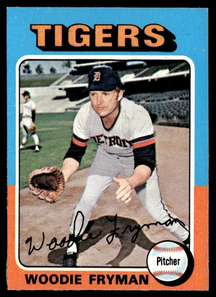 1975 Topps Mini Woodie Fryman #166 A - Picture 1 of 2 1975 Topps Mini Woodie Fryman #166 A - Picture 1 of 2