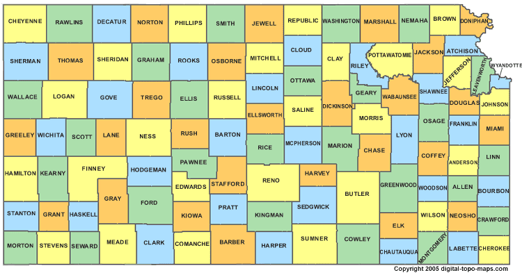 Kansas Counties Map
