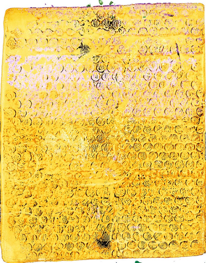 Textured Gelli Plate Prints by Rebecca Johnstone aka Dainty Dora