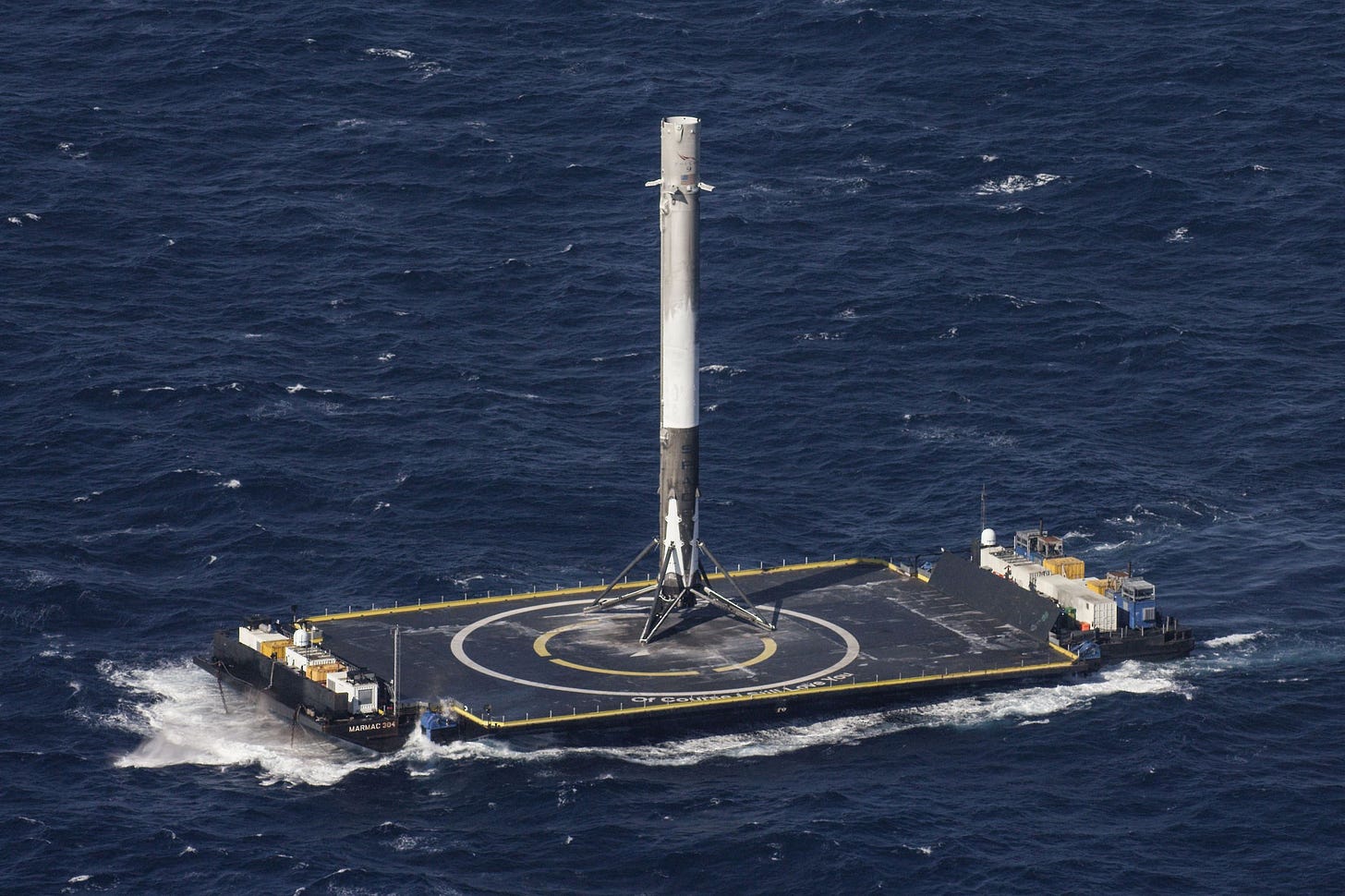 Falcon 9 booster landing on droneship Falcon 9 booster landing on droneship