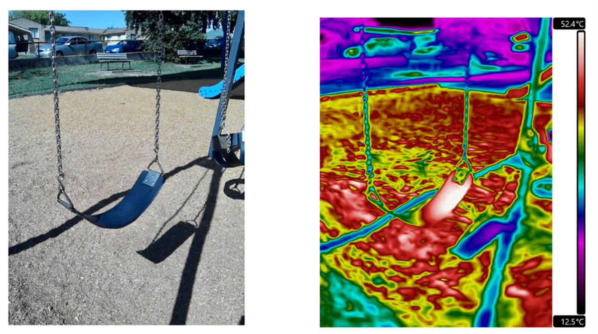 thermal heat image of playground thermal heat image of playground