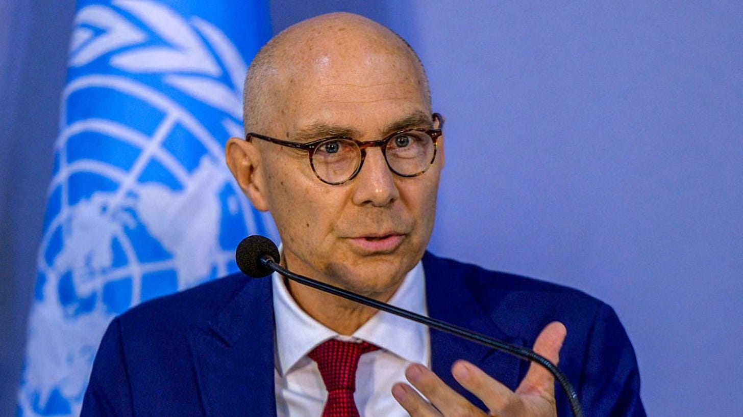 El Alto Comisionado de la ONU para los Derechos Humanos, Volker Türk, habla durante una conferencia de prensa en Colombo el 26 de junio de 2025. El Alto Comisionado de la ONU para los Derechos Humanos, Volker Türk, habla durante una conferencia de prensa en Colombo el 26 de junio de 2025.