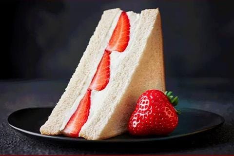 M&S strawberry sandwich