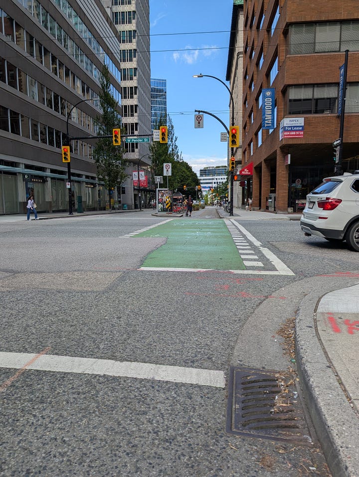City bike lanes of Vancouver