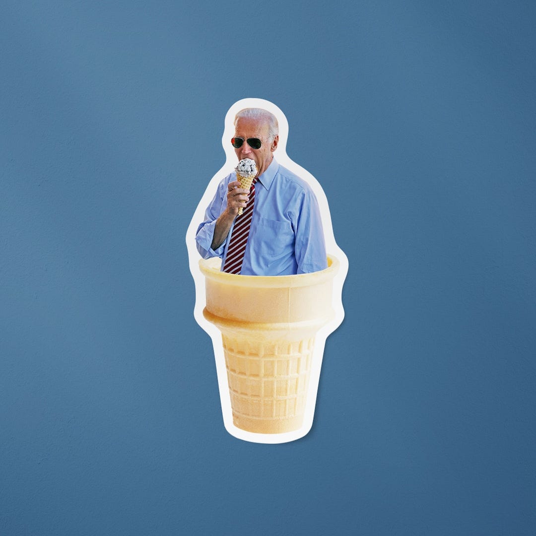 President Joe Biden Ice Cream Sticker - Etsy