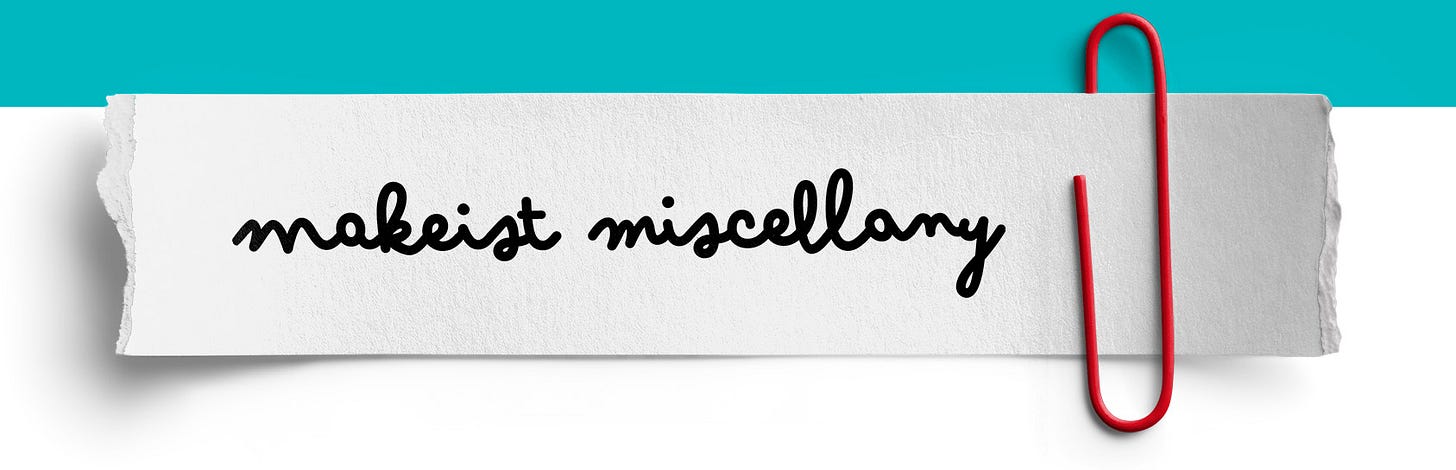 Makeist miscellany title on torn paper clipped with a red paperclip. Makeist miscellany title on torn paper clipped with a red paperclip.