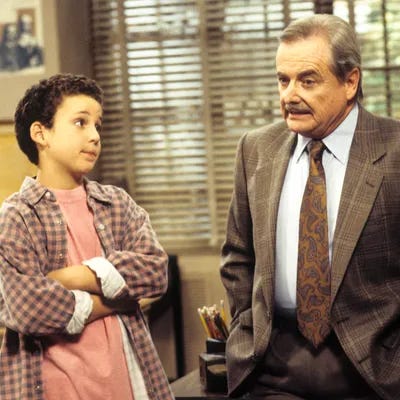 Mr. Feeny and a very young Cory in an early season of Boy Meets World
