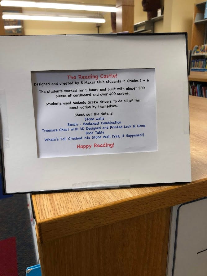 The Reading Castle Origin: Check out the details - stone walls, bench - bookshelf combination, treasure chest with 3d designed and printed locks and gems, and a whale’s tail that crashed into the wall!