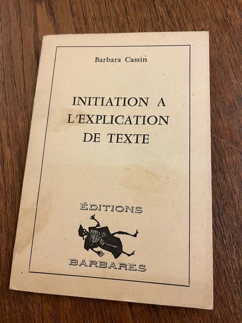BARBARA CASSIN,INITIATION À l explication de textes 1976, Signé EUR 110 ...