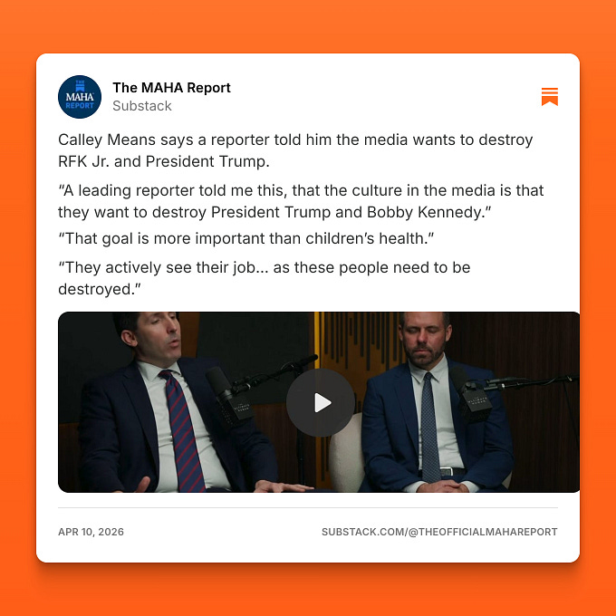 The MAHA Report (@theofficialmahareport): 