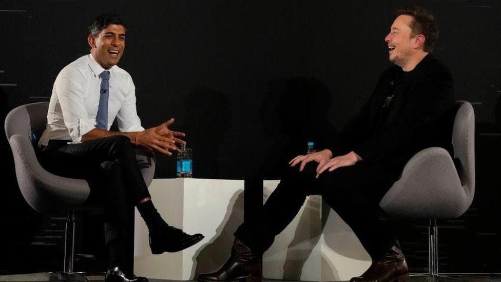Rishi Sunak and Elon Musk Rishi Sunak and Elon Musk