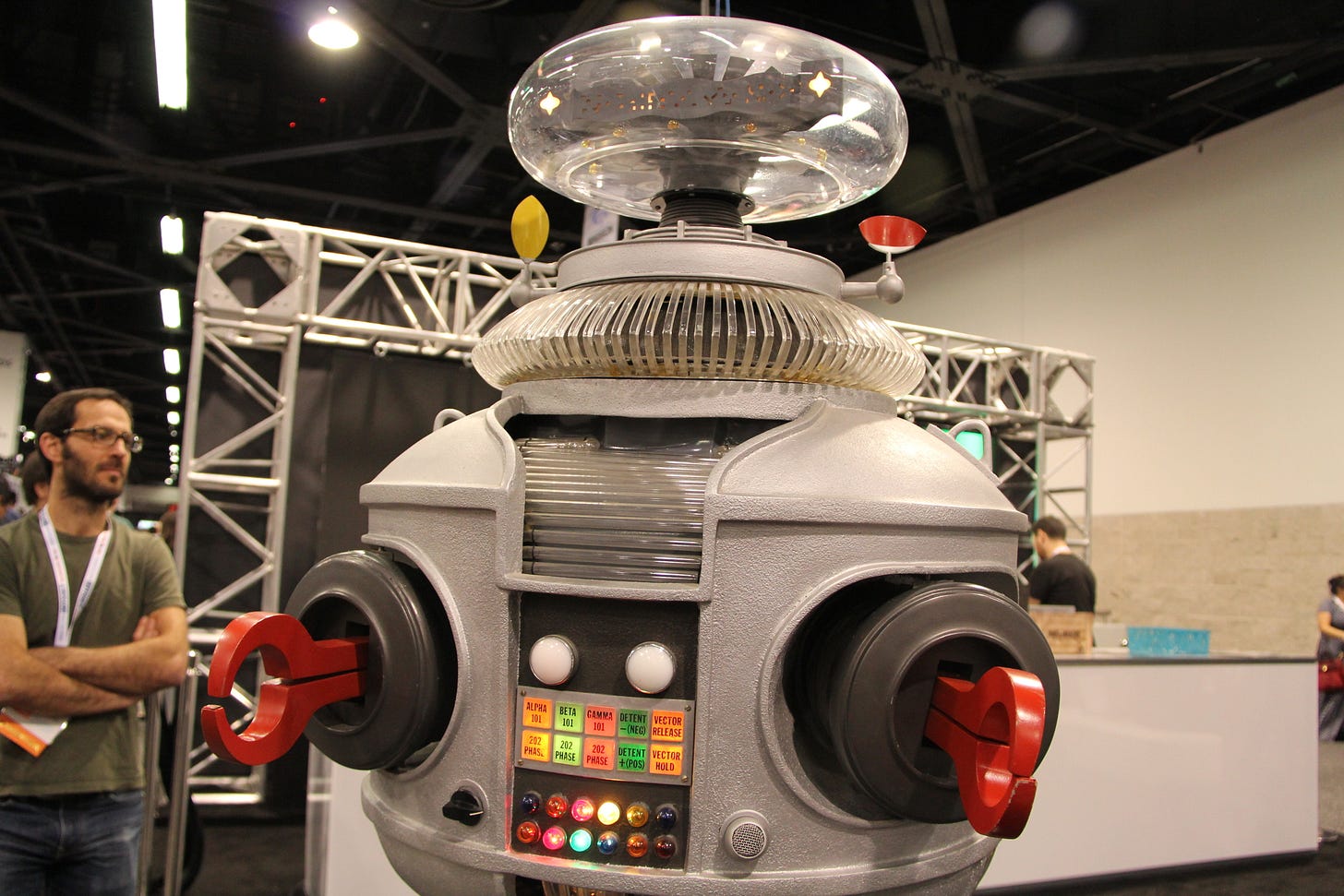 CC-BY licensed photo of the robot from Lost In Space by William Tung on Flickr at https://www.flickr.com/photos/28277470@N05/17048797151 CC-BY licensed photo of the robot from Lost In Space by William Tung on Flickr at https://www.flickr.com/photos/28277470@N05/17048797151