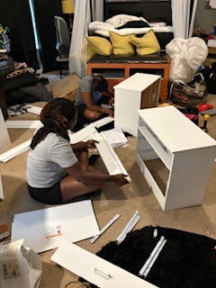 Me trying to follow her lead...